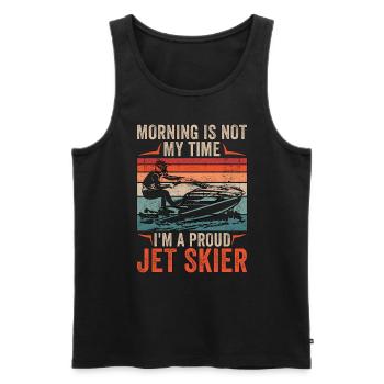Jet Skier Morning Is Not My Time I'm Jet Ski Lover - Men's Premium Organic Tank Top - black - Front - AI Model Male 178 light (178cm)
