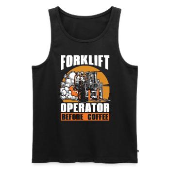 Forklift Operator Before Warehouseman Coffee Lover - Men's Premium Organic Tank Top - black - Front - Michal (187cm)