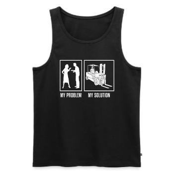 Forklift Operator My Problem My Pictogram Dad Mom - Men's Premium Organic Tank Top - black - Front - Michal (187cm)