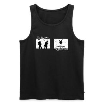 Trampoline Jumper My Problem My Pictogram Dad Mom - Men's Premium Organic Tank Top - black - Front - AI Model Male 178 light (178cm)