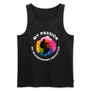Wakeboarder Ma Passion Mon Wakeboarder Wakeboard - Débardeur bio Premium Homme - noir - Devant - AI Model Male 178 light (178cm)