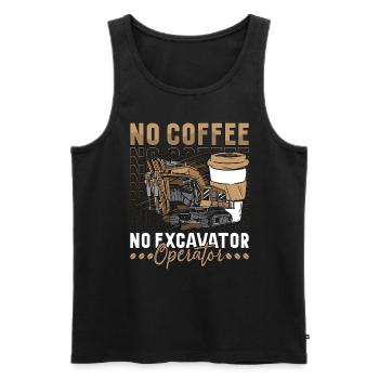 Excavator Operator No Coffee Operator Coffee Lover - Männer Premium Bio Tank Top - Schwarz - Vorne - AI Model Male 178 light (178cm)