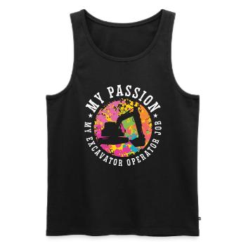 Excavator Operator My Passion My Digger Operator - Männer Premium Bio Tank Top - Schwarz - Vorne - AI Model Male 178 light (178cm)