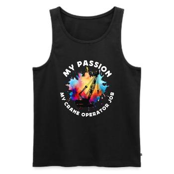Crane Operator My Passion My Construction Vehicle - Männer Premium Bio Tank Top - Schwarz - Vorne - AI Model Male 178 light (178cm)