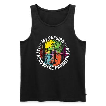 Aerospace Engineer My Passion My Aircraft Aviation - Männer Premium Bio Tank Top - Schwarz - Vorne - Michal (187cm)