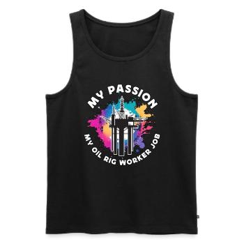 Oil Rig Worker My Passion My Oil Industry Oilfield - Men's Premium Organic Tank Top - black - Front - AI Model Male 178 light (178cm)