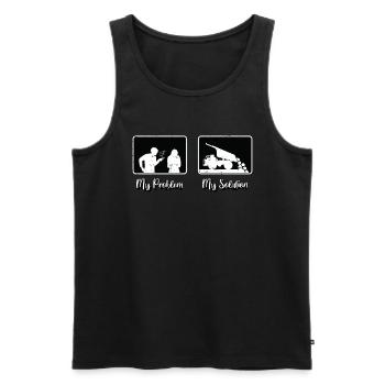 Mining Trucker My Problem My Pictogram Mom Trucker - Männer Premium Bio Tank Top - Schwarz - Vorne - Michal (187cm)