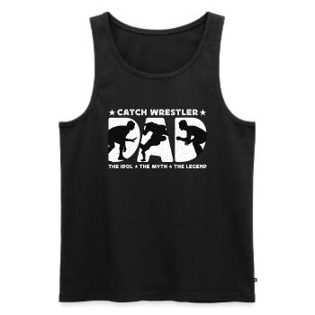 Catch Wrestler Dad The Idol Freestyle Wrestling - Men's Premium Organic Tank Top - black - Front - Michal (187cm)