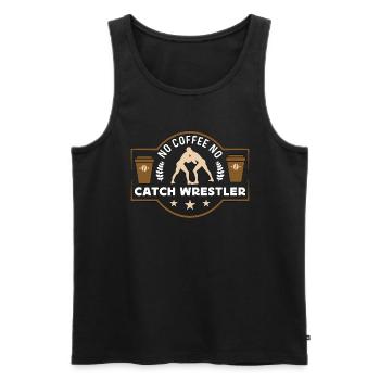 Catch Wrestler No Coffee No Boxing Coffee Lover - Men's Premium Organic Tank Top - black - Front - Michal (187cm)
