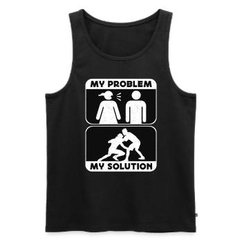 Catch Wrestler My Problem My Pictogram Dad Mom - Men's Premium Organic Tank Top - black - Front - Michal (187cm)