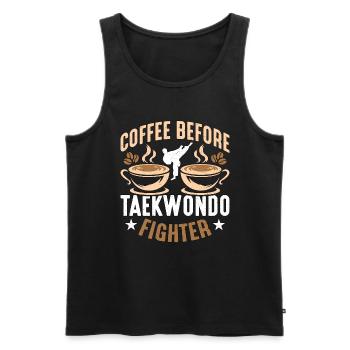 Taekwondo Fighter Coffee Taekwondo Coffee Lover - Männer Premium Bio Tank Top - Schwarz - Vorne - Michal (187cm)