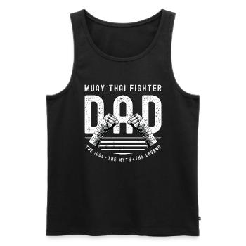 Muay Thai Fighter Dad The Idol The Muay Thai Lover - Männer Premium Bio Tank Top - Schwarz - Vorne - AI Model Male 178 light (178cm)