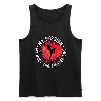 Muay Thai Fighter My Passion My Muay Thai Lover - Men's Premium Organic Tank Top - black - Front - Michal (187cm)