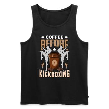Kickboxer Coffee Avant Amateur de café de boxe thaïlandaise - Débardeur bio Premium Homme - noir - Devant - Michal (187cm)