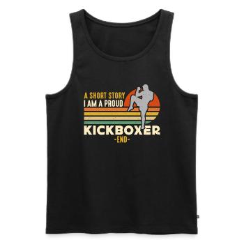 Kickboxer A Short Story I Am A Kickboxing Lover - Men's Premium Organic Tank Top - black - Front - Michal (187cm)