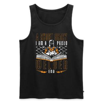 Welder A Short Story I Am A Welding Metalworker - Men's Premium Organic Tank Top - black - Front - Michal (187cm)