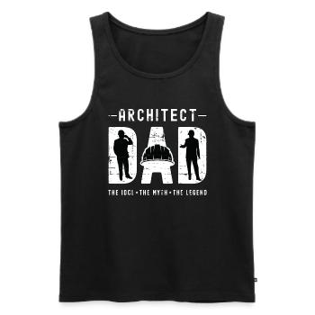 Architecte Papa L’idole Le mythe L’architecture - Débardeur bio Premium Homme - noir - Devant - AI Model Male 178 light (178cm)
