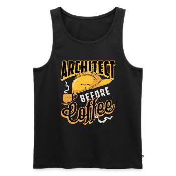 Architect Before Coffee Engineering Coffee Lover - Men's Premium Organic Tank Top - black - Front - Michal (187cm)