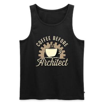 Architect Coffee Before Draftsman Coffee Lover - Men's Premium Organic Tank Top - black - Front - Michal (187cm)