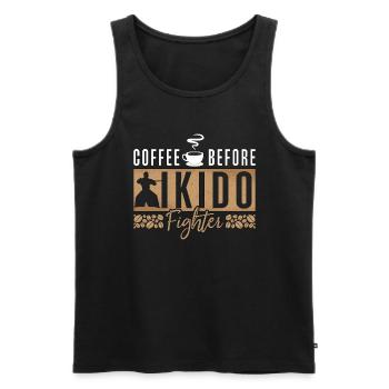Aikido Fighter Coffee Martial Artist Coffee Lover - Männer Premium Bio Tank Top - Schwarz - Vorne - Michal (187cm)