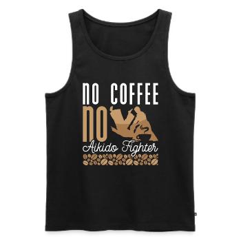 Aikido Fighter No Coffee No Karate Coffee Lover - Männer Premium Bio Tank Top - Schwarz - Vorne - Michal (187cm)