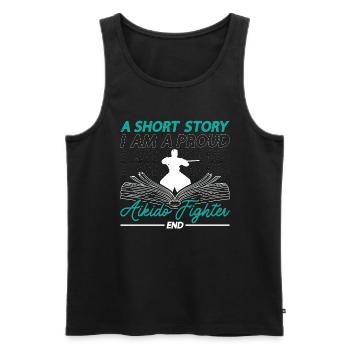 Aikido Fighter A Short Story I Am A Martial Artist - Männer Premium Bio Tank Top - Schwarz - Vorne - Michal (187cm)