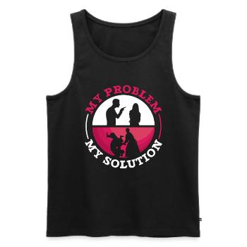Aikido Fighter My Problem My Pictogram Mom Karate - Männer Premium Bio Tank Top - Schwarz - Vorne - Michal (187cm)