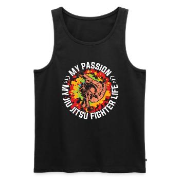 Jiu Jitsu Fighter Ma Passion Mes Arts Martiaux Mixtes - Débardeur bio Premium Homme - noir - Devant - Michal (187cm)