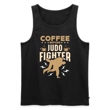 Judo Fighter Coffee Arts martiaux mixtes Amateur de café - Débardeur bio Premium Homme - noir - Devant - Michal (187cm)