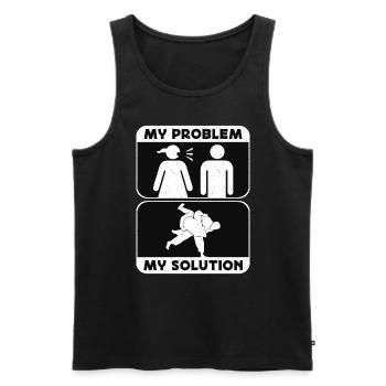 Judo Fighter My Problem My Solution Pictogram Dad - Männer Premium Bio Tank Top - Schwarz - Vorne - AI Model Male 178 light (178cm)