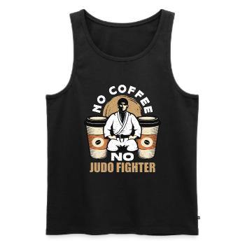 Judo Fighter Pas de Café Pas d’Art Martial Amateur de café - Débardeur bio Premium Homme - noir - Devant - Michal (187cm)