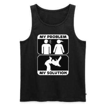 Judo Fighter My Problem My Pictogram Mom Judoka - Männer Premium Bio Tank Top - Schwarz - Vorne - AI Model Male 178 light (178cm)