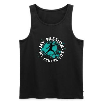 Fencer My Passion My Fencer Sword Fighting Fencers - Männer Premium Bio Tank Top - Schwarz - Vorne - AI Model Male 178 light (178cm)