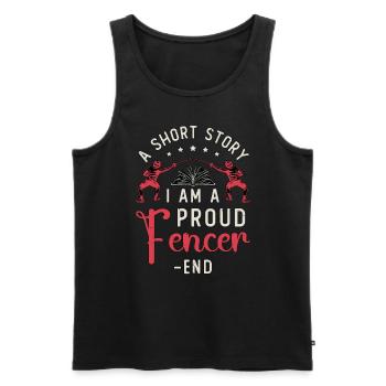 Escrimeur Une histoire courte Je suis un fier amateur d’escrime - Débardeur bio Premium Homme - noir - Devant - Michal (187cm)