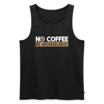 Archéologue Pas de café Pas d’archéologie Amateur de café - Débardeur bio Premium Homme - noir - Devant - Michal (187cm)