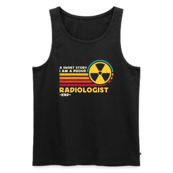 Radiologue Une petite histoire Je suis fier d’être un technicien en radiologie - Débardeur bio Premium Homme - noir - Devant - AI Model Male 178 light (178cm)