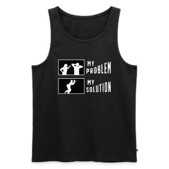 Paintball Player My Problem My Pictogram Dad Mom - Men's Premium Organic Tank Top - black - Front - Michal (187cm)