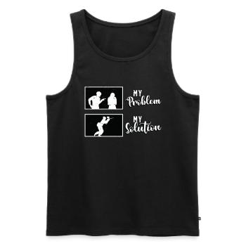 Paintball Player My Problem My Pictogram Mom Dad - Men's Premium Organic Tank Top - black - Front - Michal (187cm)