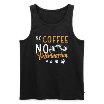 Veterinarian No Coffee No Vet Tech Coffee Lover - Men's Premium Organic Tank Top - black - Front - Michal (187cm)