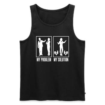 Cock Lover My Problem My Pictogram Mom Dad Poultry - Männer Premium Bio Tank Top - Schwarz - Vorne - AI Model Male 178 light (178cm)