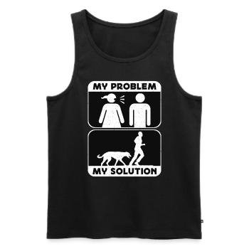 Greyhound Lover My Problem My Pictogram Dad Mom - Men's Premium Organic Tank Top - black - Front - AI Model Male 178 light (178cm)
