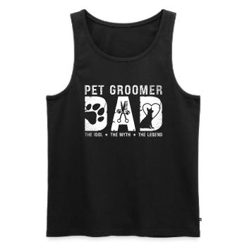 Toiletteur pour animaux de compagnie Papa L’idole Le mythe Toilettage pour animaux de compagnie - Débardeur bio Premium Homme - noir - Devant - Michal (187cm)