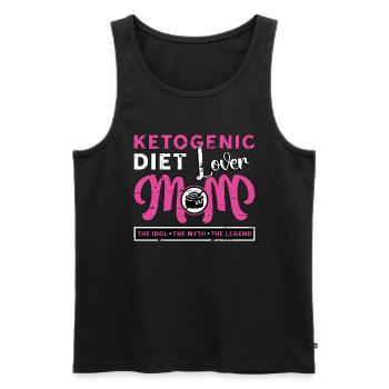 Amateur de régime cétogène Maman L’idole La faible teneur en glucides - Débardeur bio Premium Homme - noir - Devant - AI Model Male 178 light (178cm)