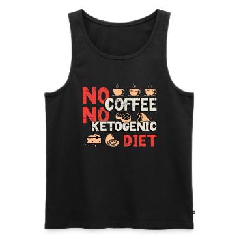 Amoureux du régime cétogène Pas de café Amateur de café céto - Débardeur bio Premium Homme - noir - Devant - AI Model Male 178 light (178cm)