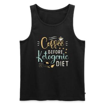 Amoureux du régime cétogène Cétose du café Amateur de café - Débardeur bio Premium Homme - noir - Devant - AI Model Male 178 light (178cm)