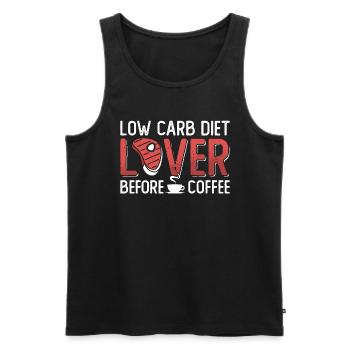 Low Carb Diet Lover Before Keto Diet Coffee Lover - Männer Premium Bio Tank Top - Schwarz - Vorne - AI Model Male 178 light (178cm)