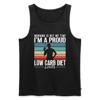 Low Carb Diet Lover Morning Is Not My Time Keto - Men's Premium Organic Tank Top - black - Front - AI Model Male 178 light (178cm)