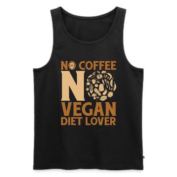 Amateur de régime végétalien Pas de café Véganisme Amateur de café - Débardeur bio Premium Homme - noir - Devant - AI Model Male 178 light (178cm)