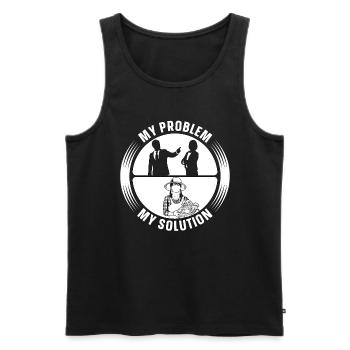 Végétalien Amoureux De Régime Mon Problème Mon Pictogramme Maman Papa - Débardeur bio Premium Homme - noir - Devant - AI Model Male 178 light (178cm)