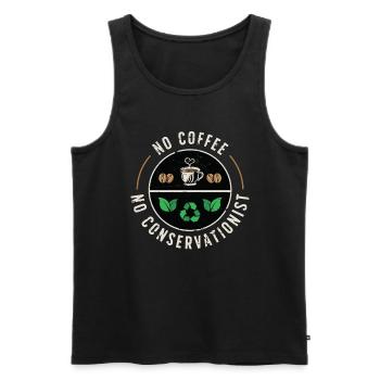 Conservationist No Coffee Environment Coffee Lover - Men's Premium Organic Tank Top - black - Front - Michal (187cm)